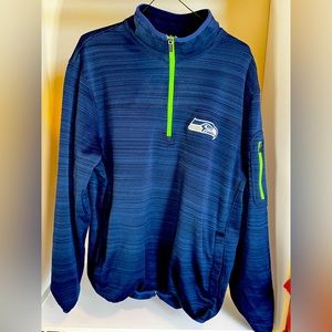 Large Blue Seahawks quarter zip (NFL brand)